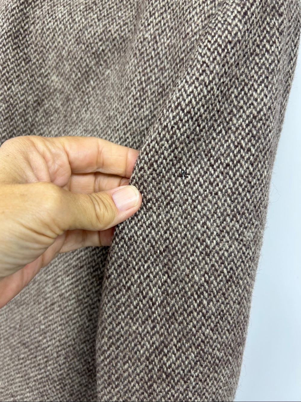 VTG Andesian Crown Craig SF Mens Wool Trench Coat Brown Tweed Large - Picture 13 of 14